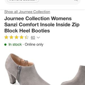 Journee Collection Women's Sanzi Gray Block Heel Booties